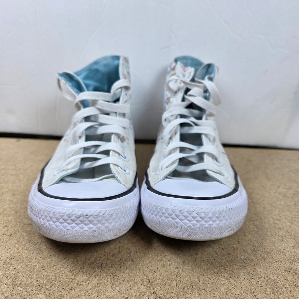 Converse Chuck Taylor All Star High Top Sneakers Floral White Blue Pink Sz 7 - Picture 2 of 11